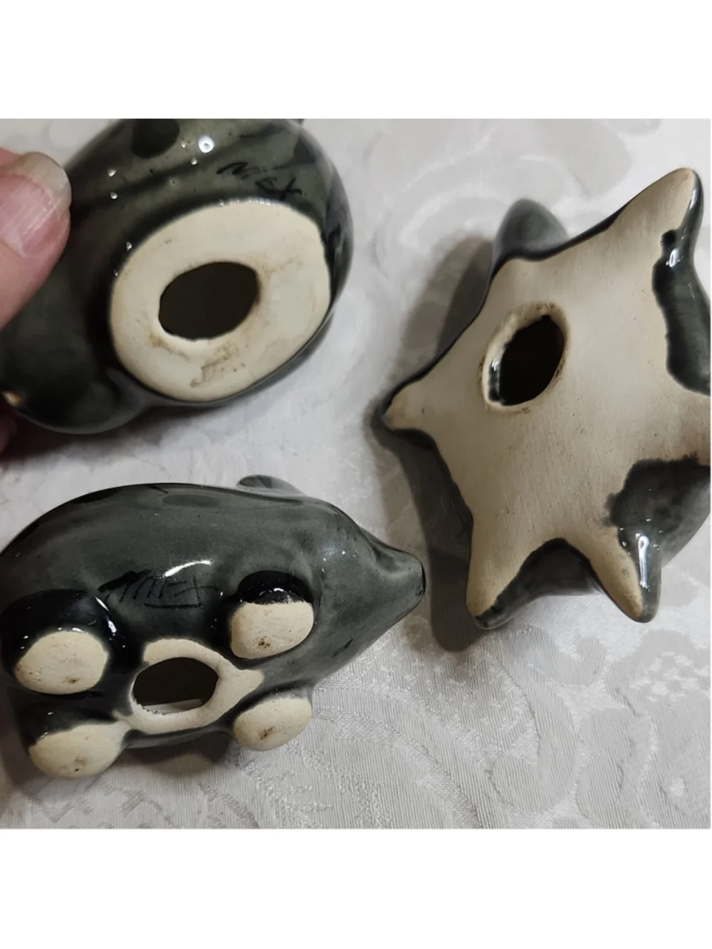 Vintage Tonalá Mexican Pottery Miniatures Set of 3 – Animals Figures Excellent
